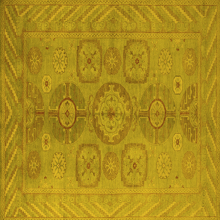 Square Oriental Yellow Traditional Rug, urb1006yw