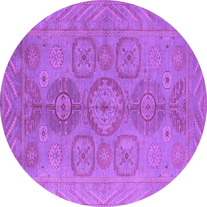 Round Oriental Purple Traditional Rug, urb1006pur