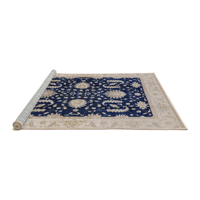 Sideview of Machine Washable Industrial Modern Purple Navy Blue Rug, wshurb1007