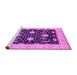 Sideview of Machine Washable Oriental Pink Industrial Rug, wshurb1007pnk