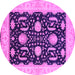 Round Oriental Pink Industrial Rug, urb1007pnk