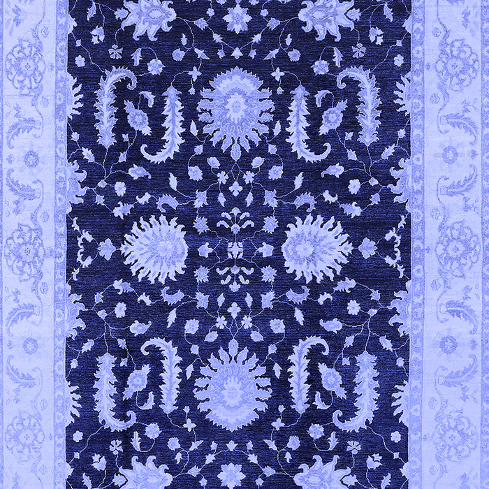 Machine Washable Oriental Blue Industrial Rug, wshurb1007blu