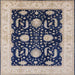 Square Machine Washable Industrial Modern Purple Navy Blue Rug, wshurb1007