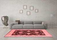 Machine Washable Oriental Red Industrial Rug, wshurb1007red