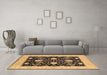 Machine Washable Oriental Brown Industrial Rug in a Living Room,, wshurb1007brn