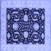 Square Machine Washable Oriental Blue Industrial Rug, wshurb1007blu