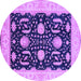 Round Oriental Purple Industrial Rug, urb1007pur