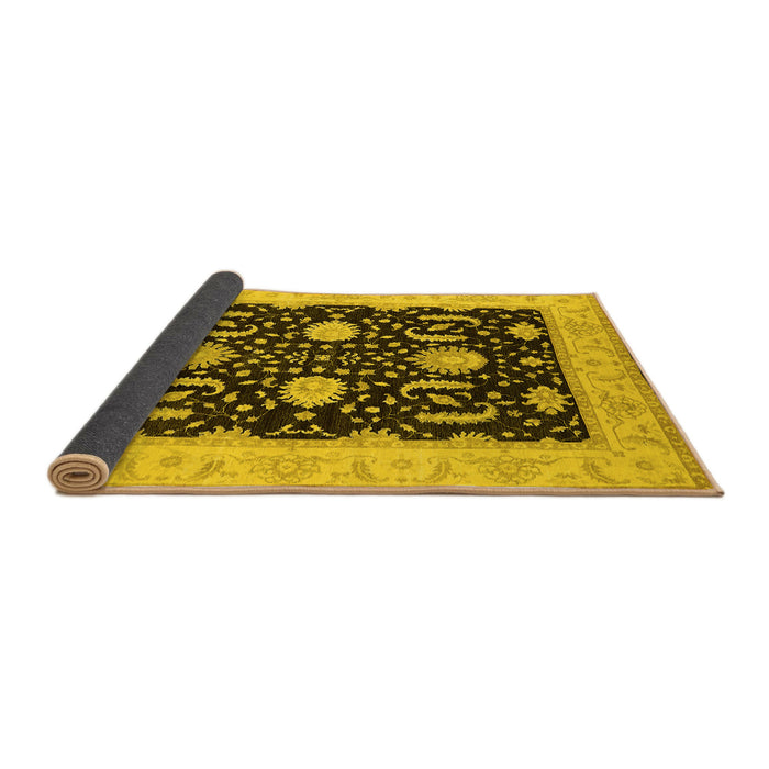 Sideview of Oriental Yellow Industrial Rug, urb1007yw