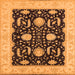 Square Machine Washable Oriental Orange Industrial Area Rugs, wshurb1007org