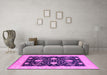 Machine Washable Oriental Pink Industrial Rug in a Living Room, wshurb1007pnk