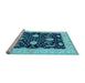 Sideview of Machine Washable Oriental Light Blue Industrial Rug, wshurb1007lblu