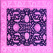 Square Machine Washable Oriental Pink Industrial Rug, wshurb1007pnk