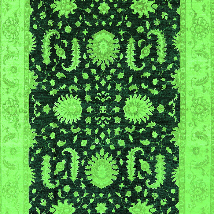 Machine Washable Oriental Green Industrial Area Rugs, wshurb1007grn
