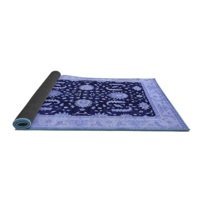 Sideview of Oriental Blue Industrial Rug, urb1007blu