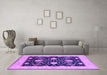 Machine Washable Oriental Purple Industrial Area Rugs in a Living Room, wshurb1007pur