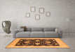 Machine Washable Oriental Orange Industrial Area Rugs in a Living Room, wshurb1007org