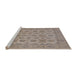 Sideview of Machine Washable Industrial Modern Dark Almond Brown Rug, wshurb1008