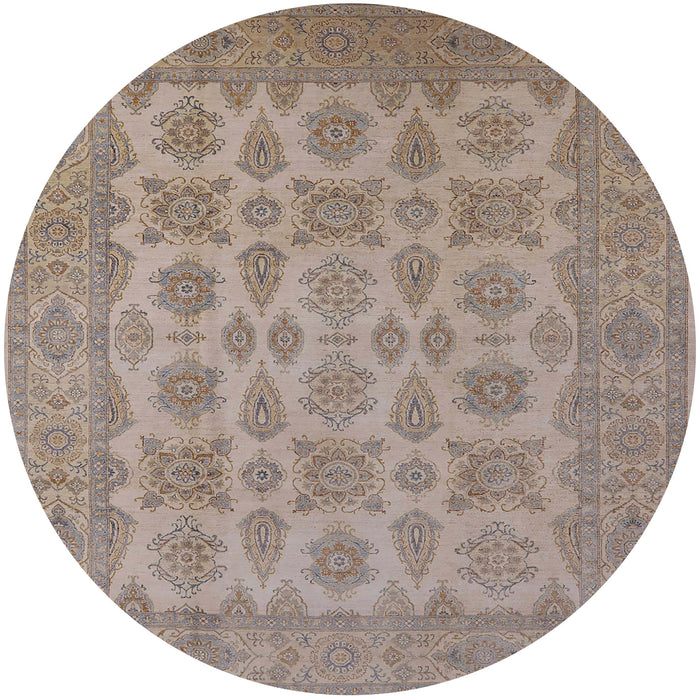 Round Machine Washable Industrial Modern Dark Almond Brown Rug, wshurb1008
