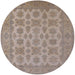 Round Machine Washable Industrial Modern Dark Almond Brown Rug, wshurb1008