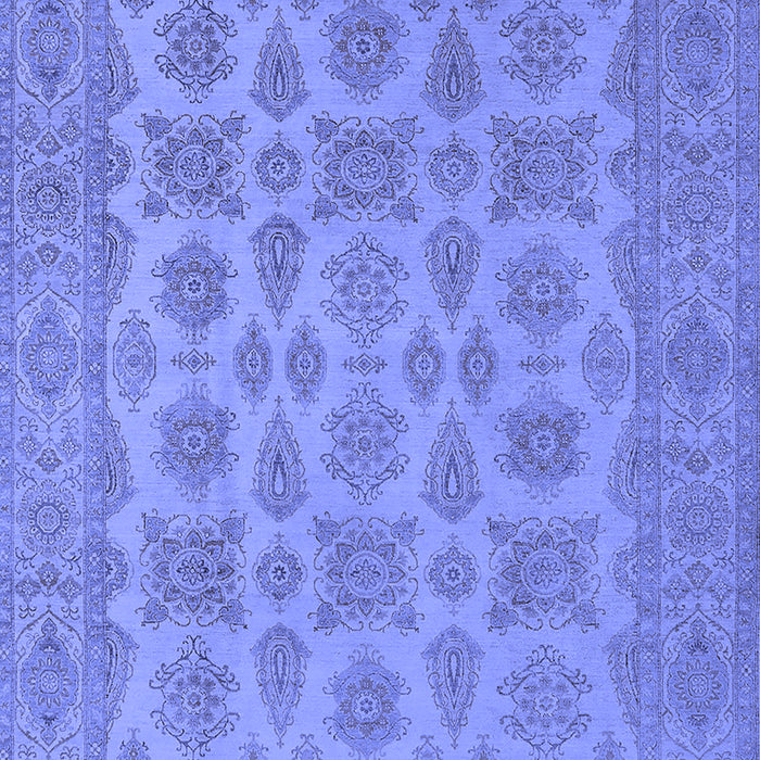 Machine Washable Oriental Blue Industrial Rug, wshurb1008blu