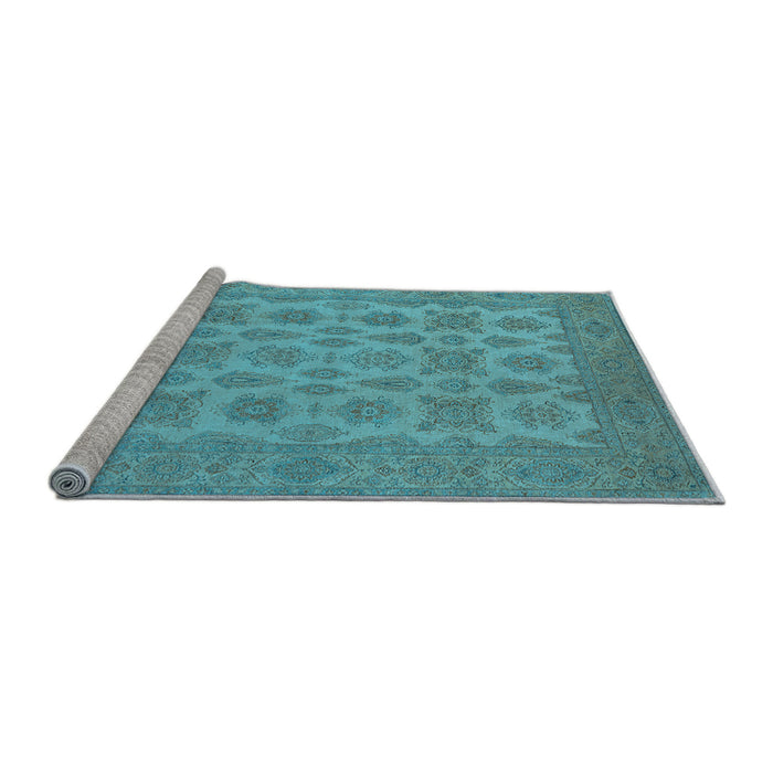 Sideview of Machine Washable Oriental Light Blue Industrial Rug, wshurb1008lblu