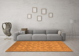 Machine Washable Oriental Orange Industrial Area Rugs in a Living Room, wshurb1008org