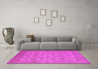 Machine Washable Oriental Pink Industrial Rug, wshurb1008pnk