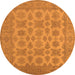 Round Oriental Orange Industrial Rug, urb1008org