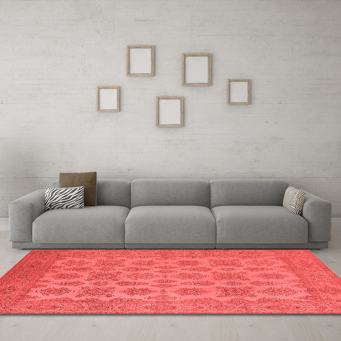 Industrial Red Washable Rugs