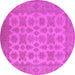 Round Oriental Pink Industrial Rug, urb1008pnk