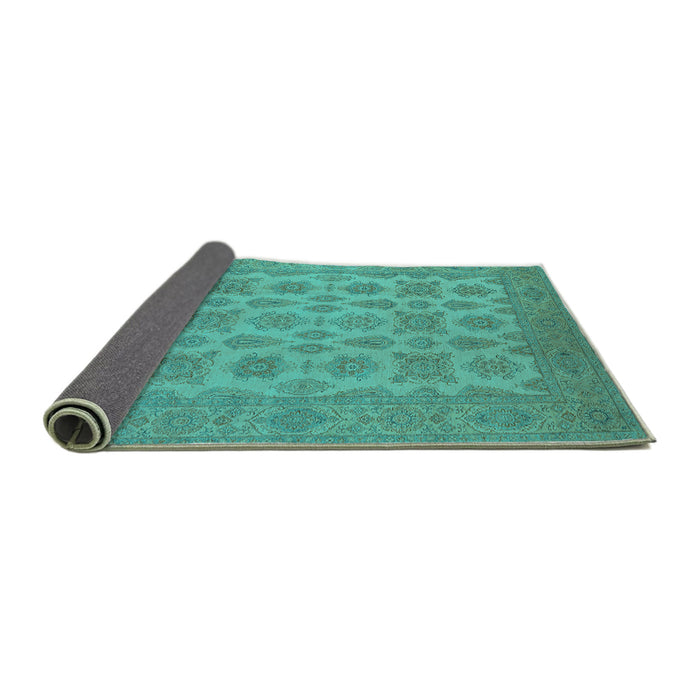 Sideview of Oriental Turquoise Industrial Rug, urb1008turq