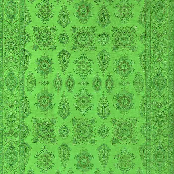 Machine Washable Oriental Green Industrial Area Rugs, wshurb1008grn