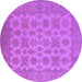 Round Oriental Purple Industrial Rug, urb1008pur