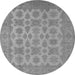 Round Oriental Gray Industrial Rug, urb1008gry