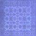 Square Oriental Blue Industrial Rug, urb1008blu