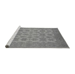 Sideview of Machine Washable Oriental Gray Industrial Rug, wshurb1008gry