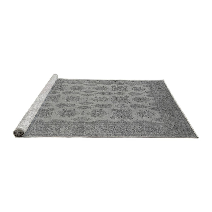 Sideview of Machine Washable Oriental Gray Industrial Rug, wshurb1008gry