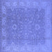 Square Oriental Blue Industrial Rug, urb1009blu