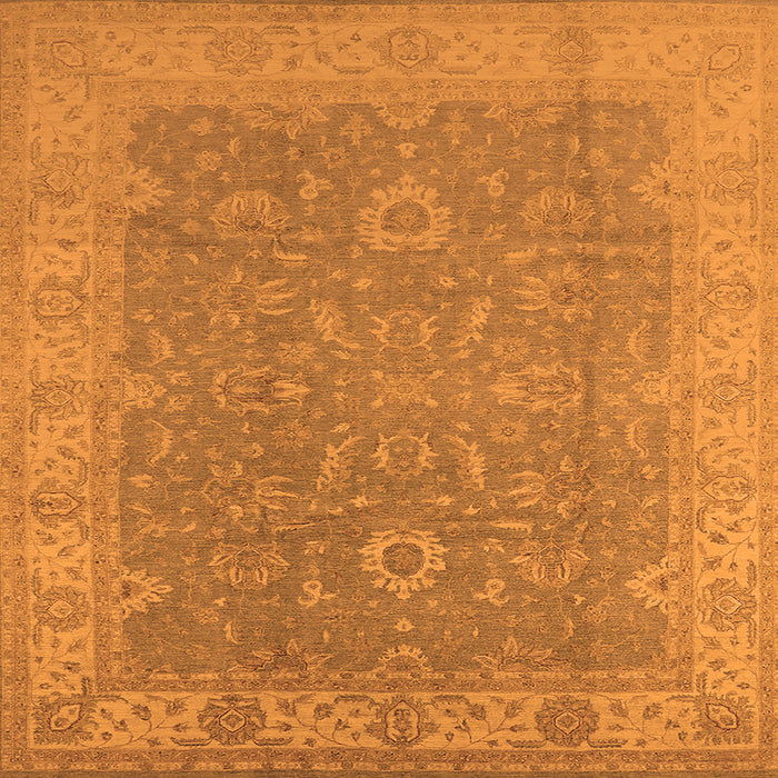 Square Oriental Orange Industrial Rug, urb1009org