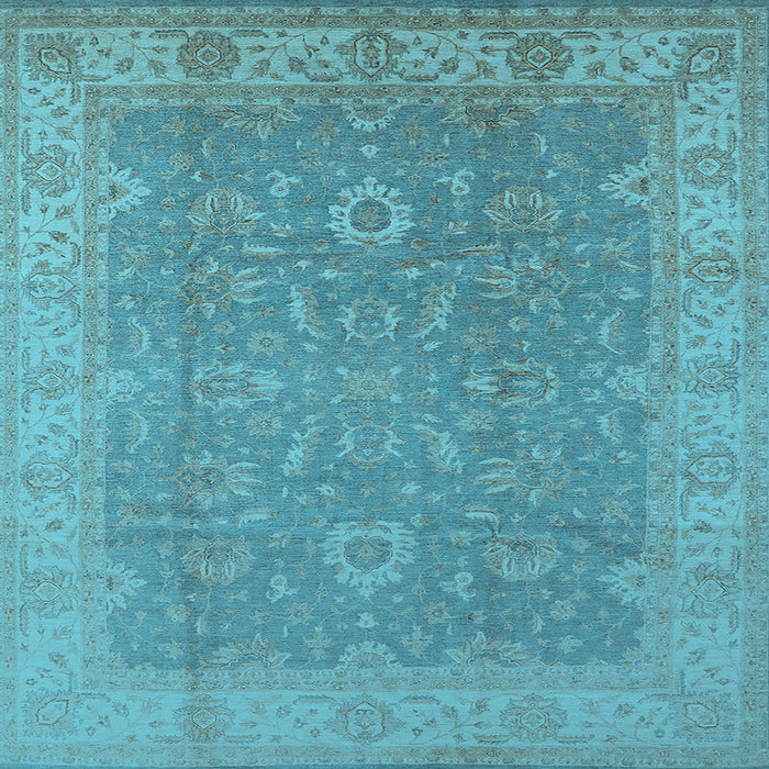 Square Oriental Light Blue Industrial Rug, urb1009lblu