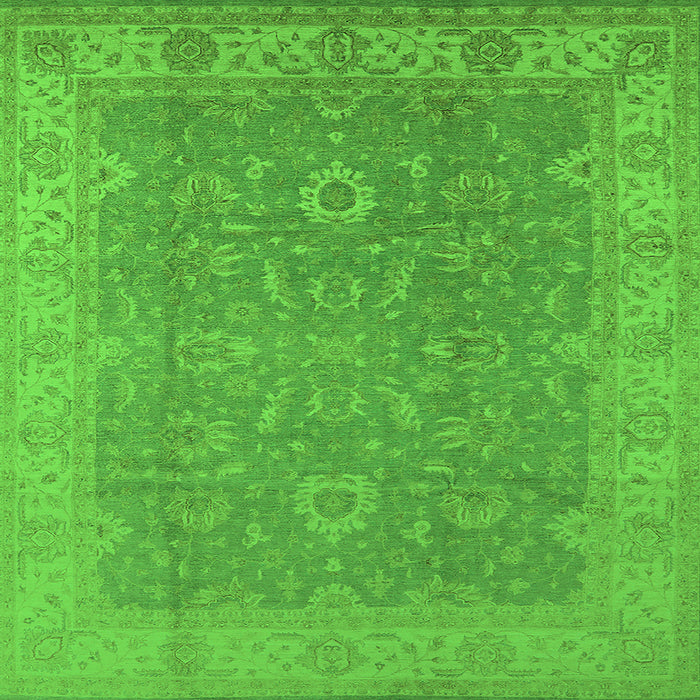Square Oriental Green Industrial Rug, urb1009grn