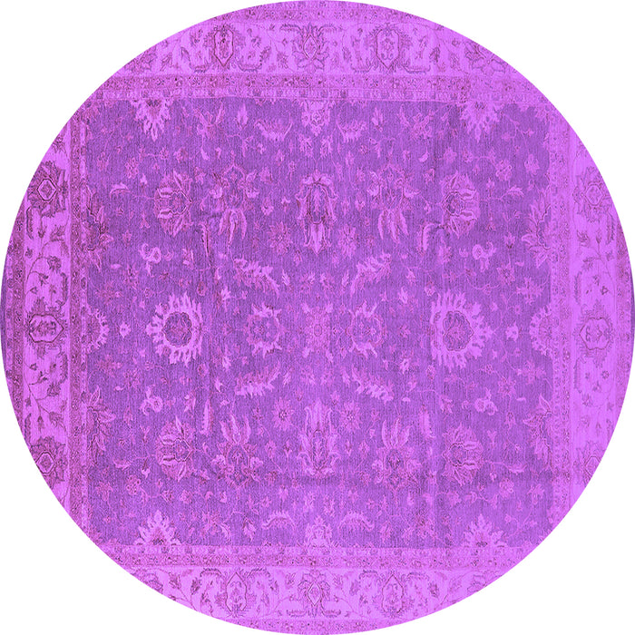 Round Oriental Purple Industrial Rug, urb1009pur