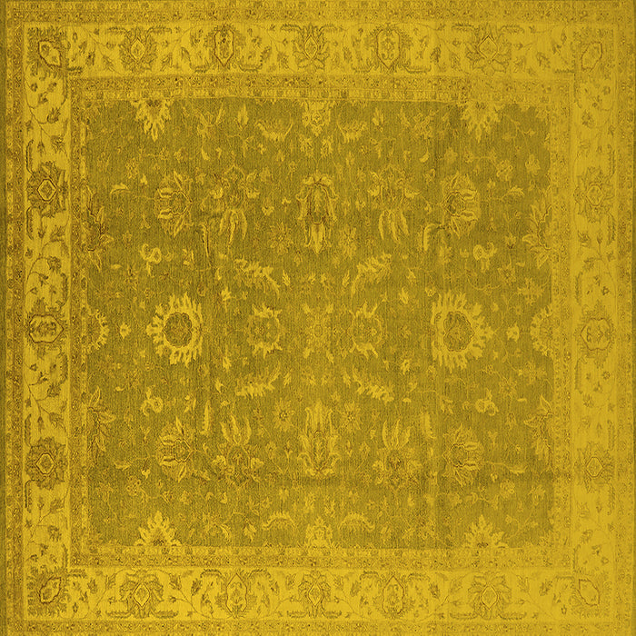 Square Oriental Yellow Industrial Rug, urb1009yw