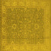 Square Oriental Yellow Industrial Rug, urb1009yw