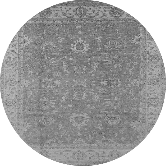 Round Oriental Gray Industrial Rug, urb1009gry