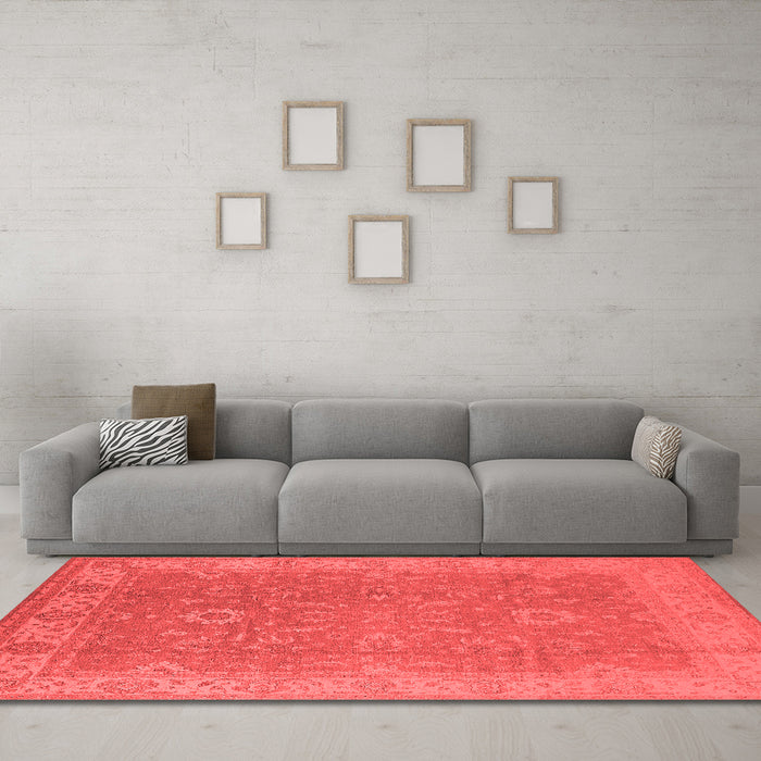 Industrial Red Washable Rugs