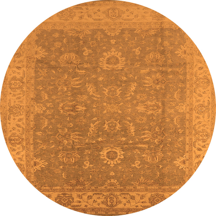 Round Oriental Orange Industrial Rug, urb1009org