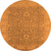 Round Oriental Orange Industrial Rug, urb1009org