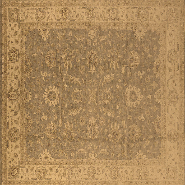 Square Machine Washable Oriental Brown Industrial Rug, wshurb1009brn