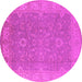 Round Oriental Pink Industrial Rug, urb1009pnk